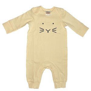NWOT Hanna Andersson Cream Romper with Bunny Face. Easter/Spring wear 3-6 mos
